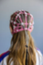 BrainCapture BC-1 Electrode Caps on a woman