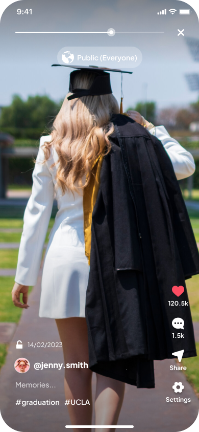 Screenshot from the Pearls App showing a video from a graduation