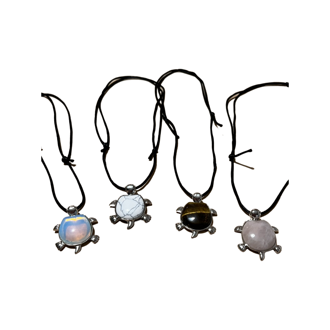 Gemstone Turtle Necklace - Varied