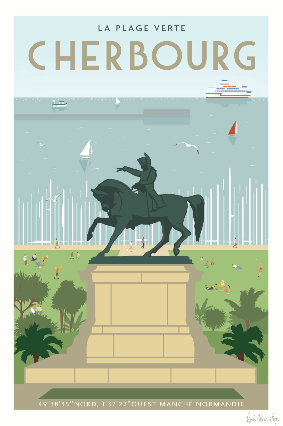 Cherbourg - La plage verte -  TP42