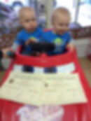 Twins' First Haircuts