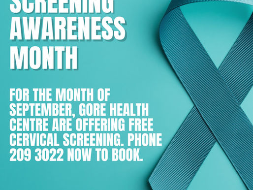 Gore Health Centre; Cervical Screening; Free