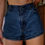 Thumbnail: Women's Flower Print Summer Denim Shorts