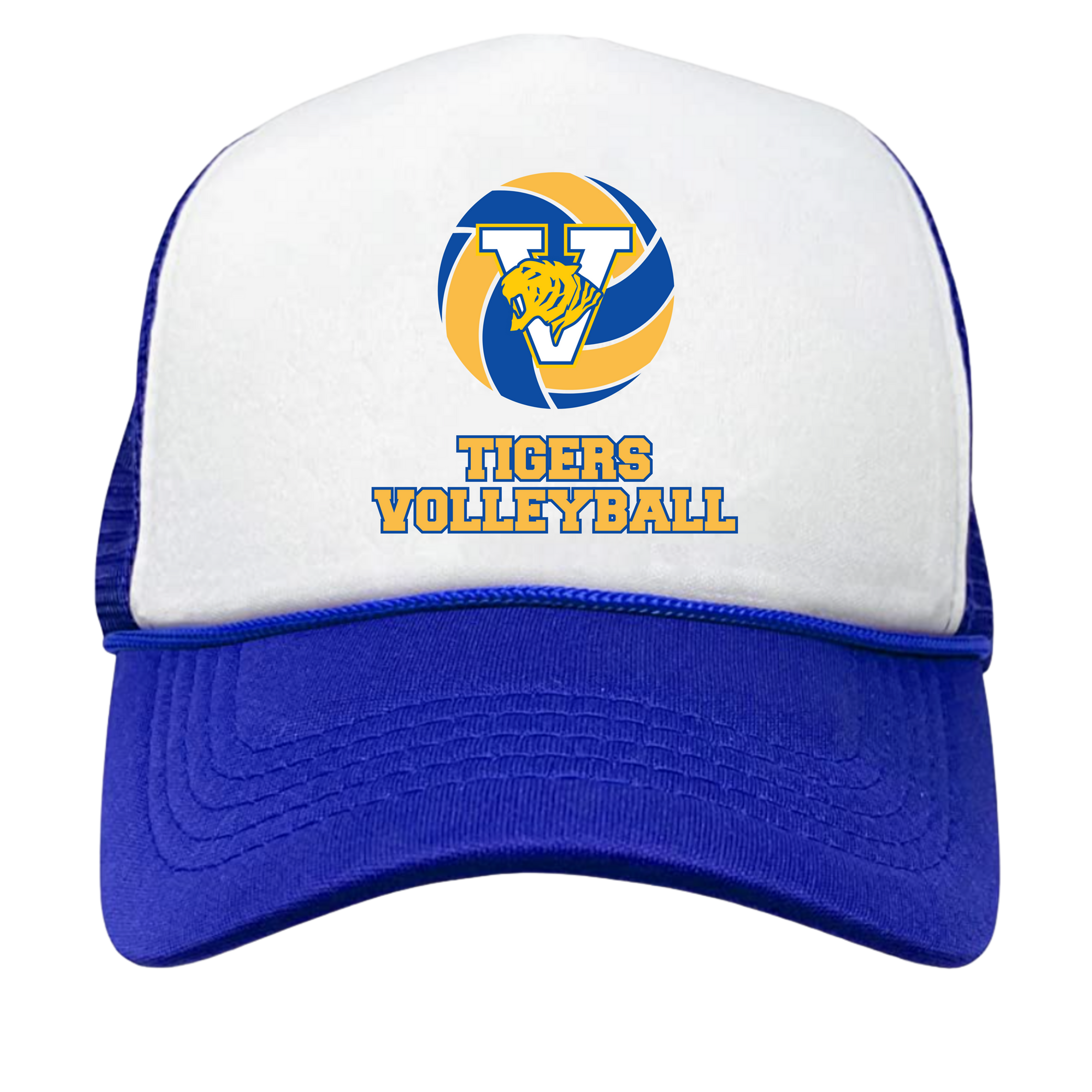 -Foam Trucker Hat- (White/Royal Blue)