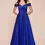 Thumbnail: A-Line Satin Off the Shoulder Dress