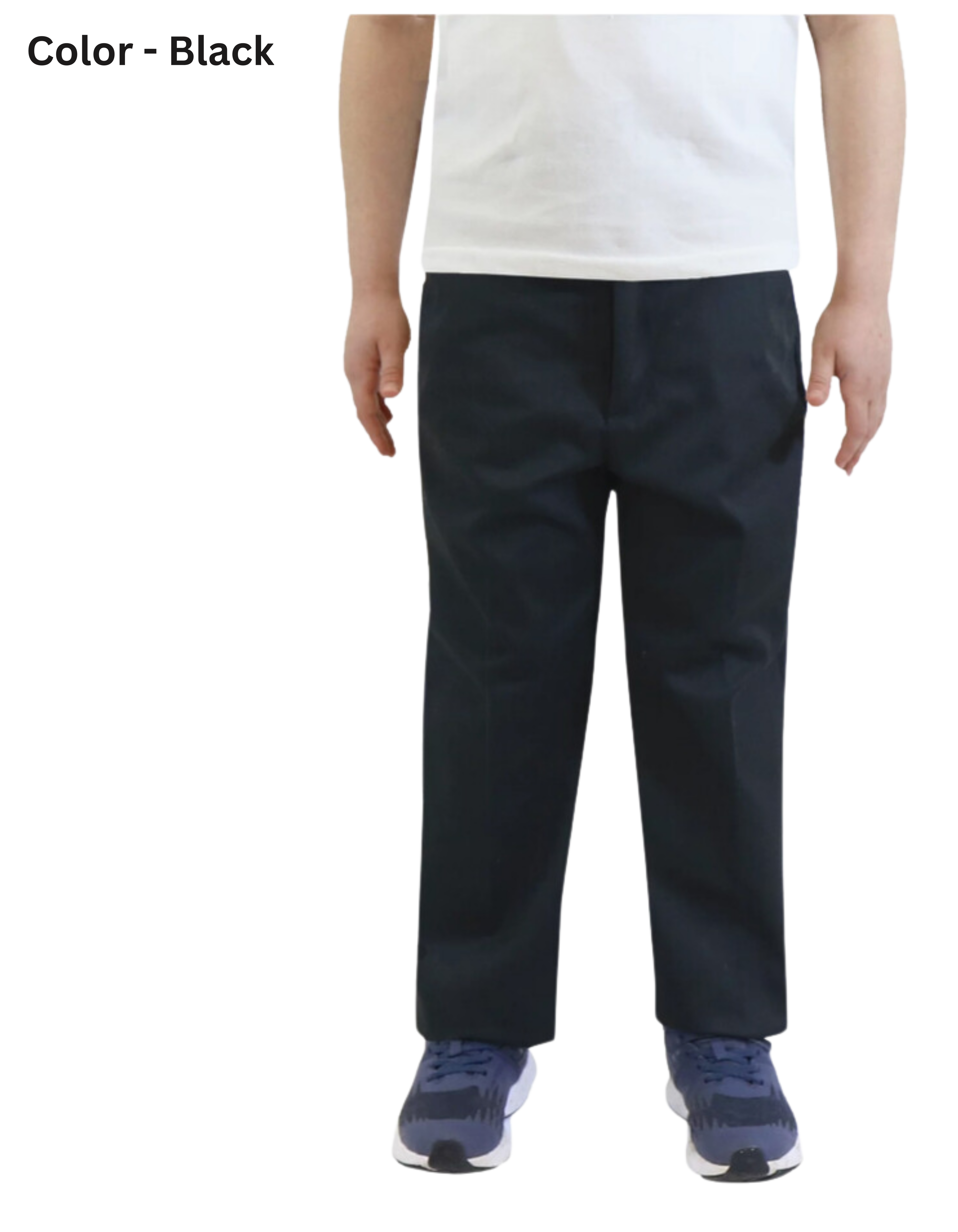 Boys Slim Straight Flat Front School Uniform Pants