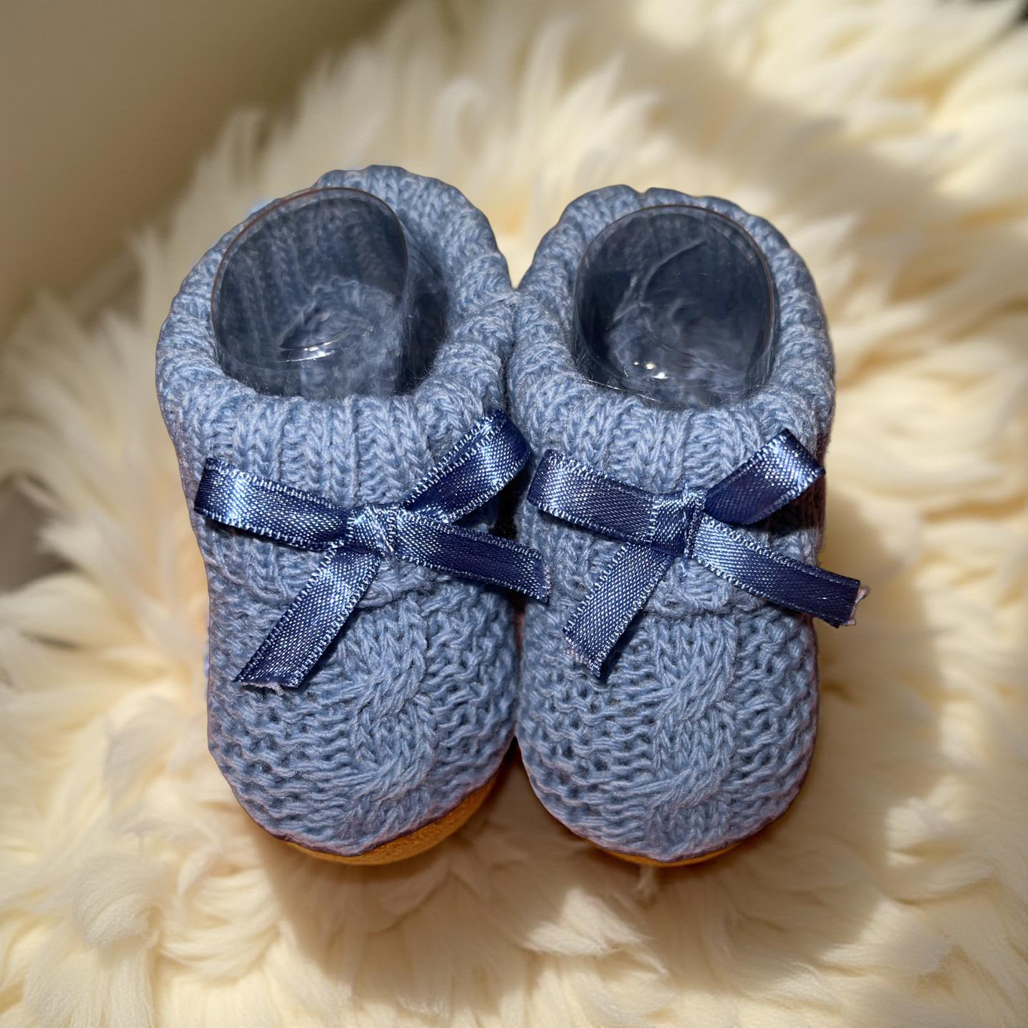 Strick Schuhe, dunkel blau 