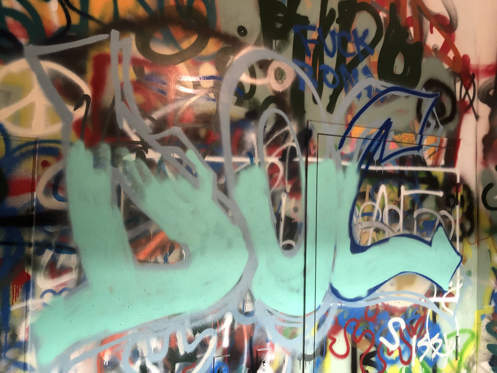 "Doc" - Spray Painted Spray Room Mural Progress