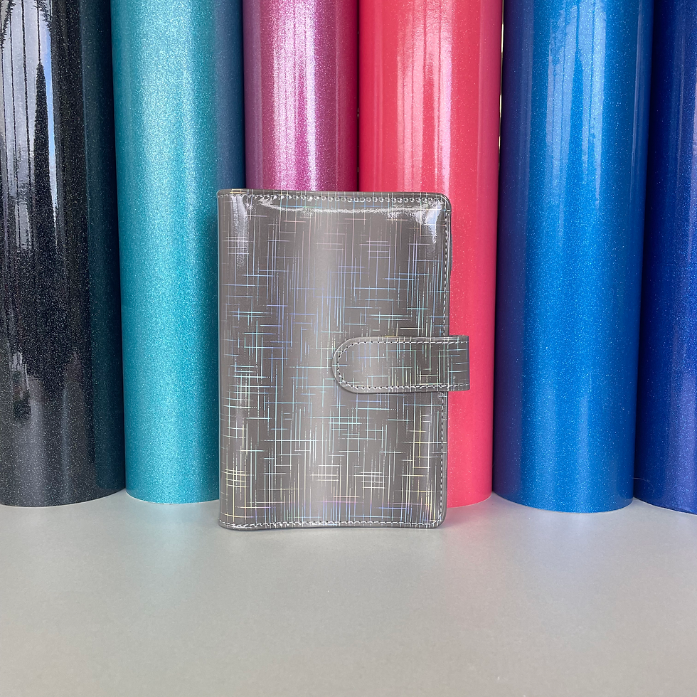Grey Holo Stripe A6 Budget Binder/Planner