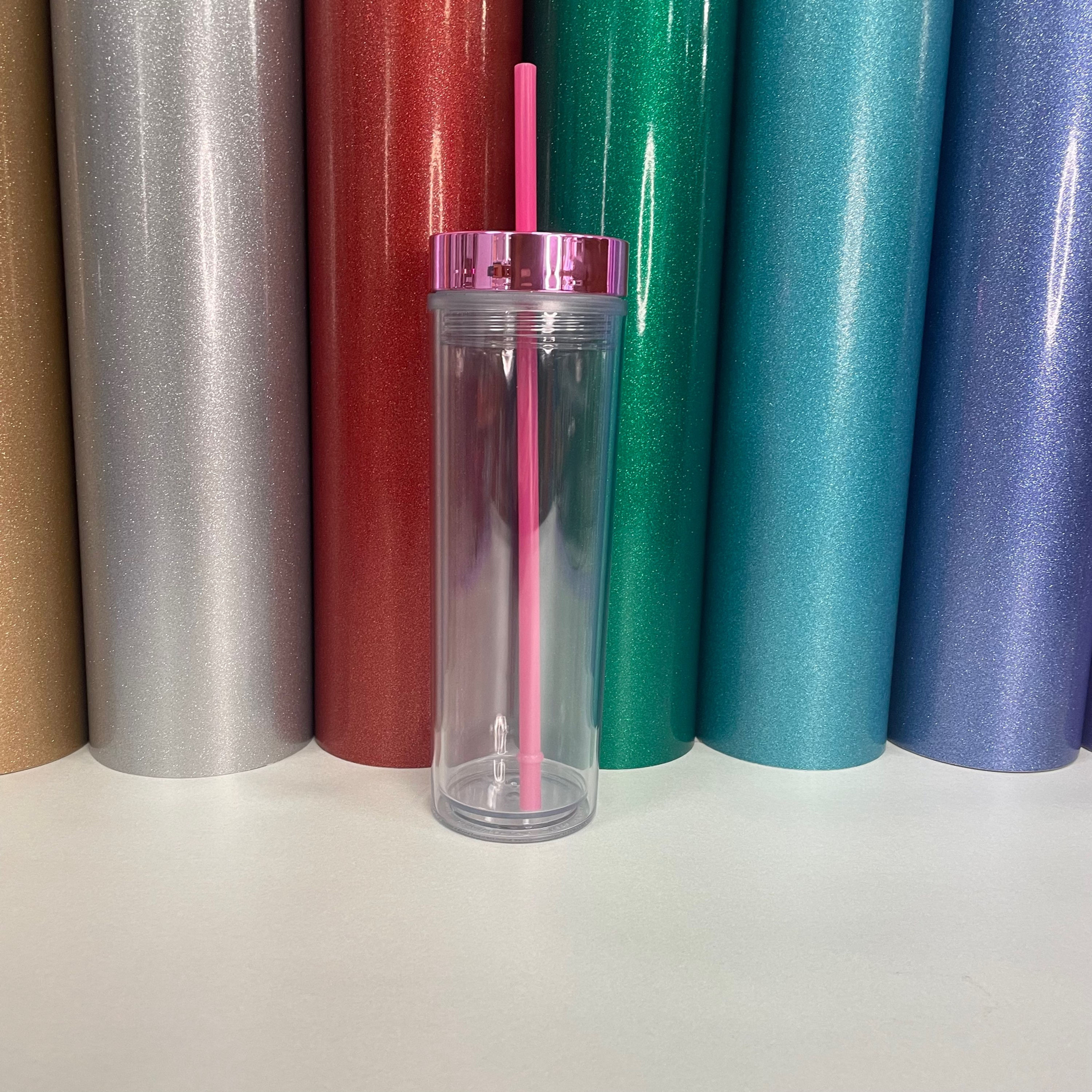 Light Pink Chrome skinny tumbler - 16oz