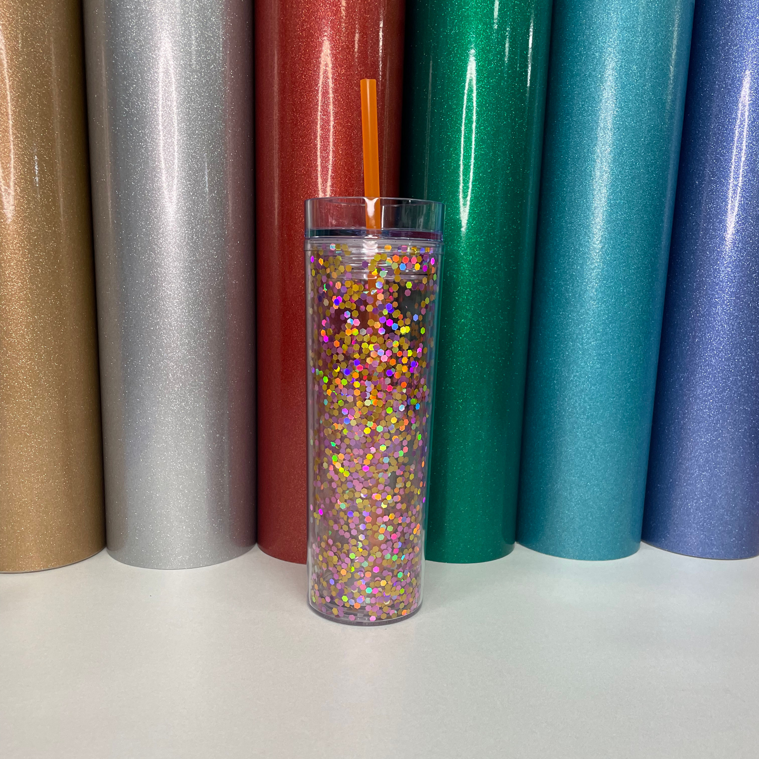 Rhubarb & Custard Sequin skinny tumbler - 16oz
