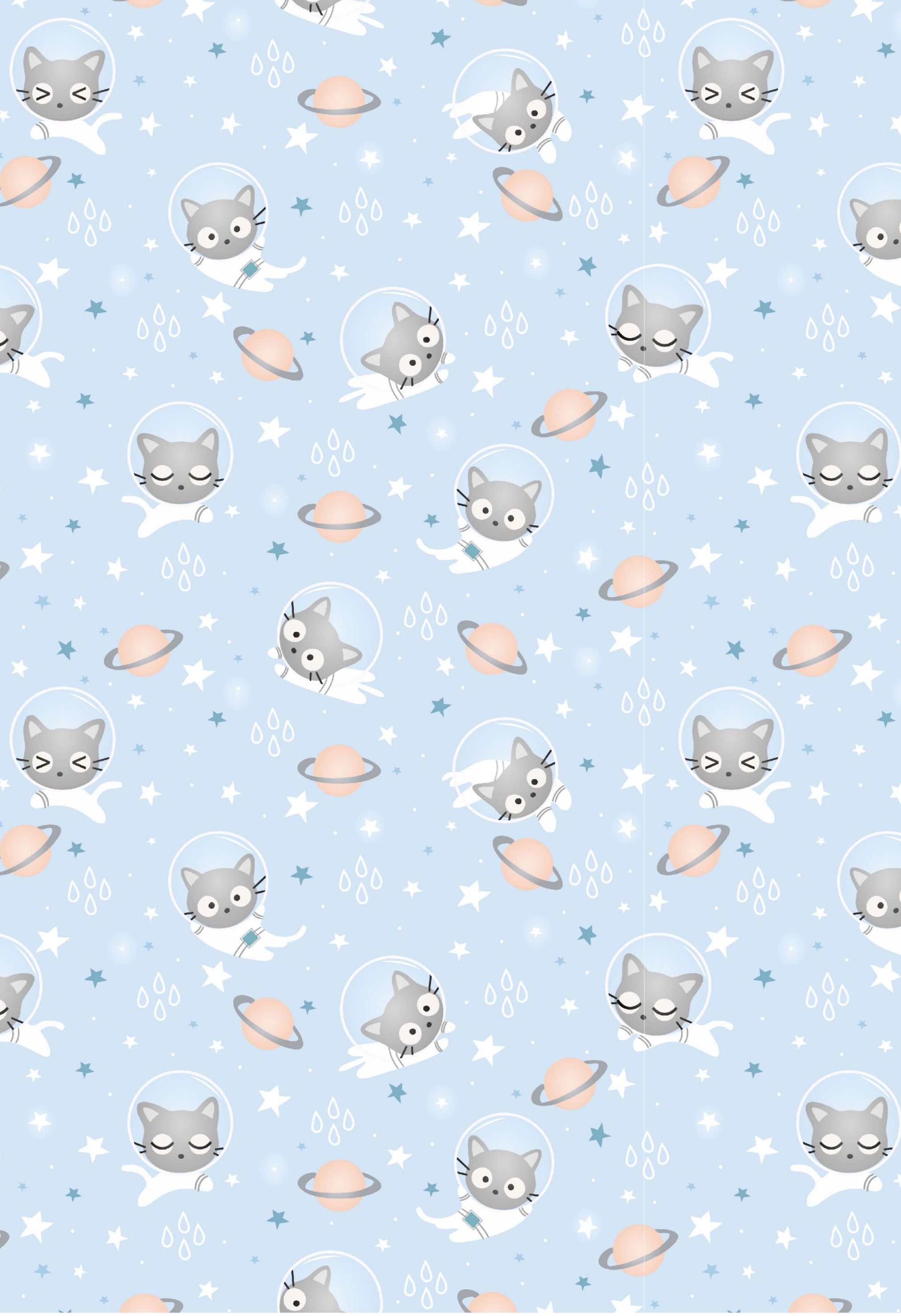 Space Cats Heat Transfer Printed