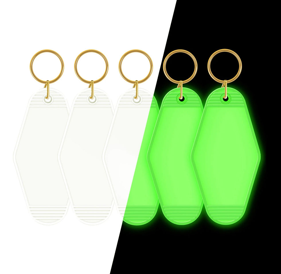 Glow in the Dark Green Motel Keychain - pack of 5