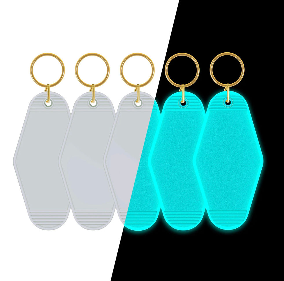 Glow in the Light Blue Motel Keychain - pack of 5