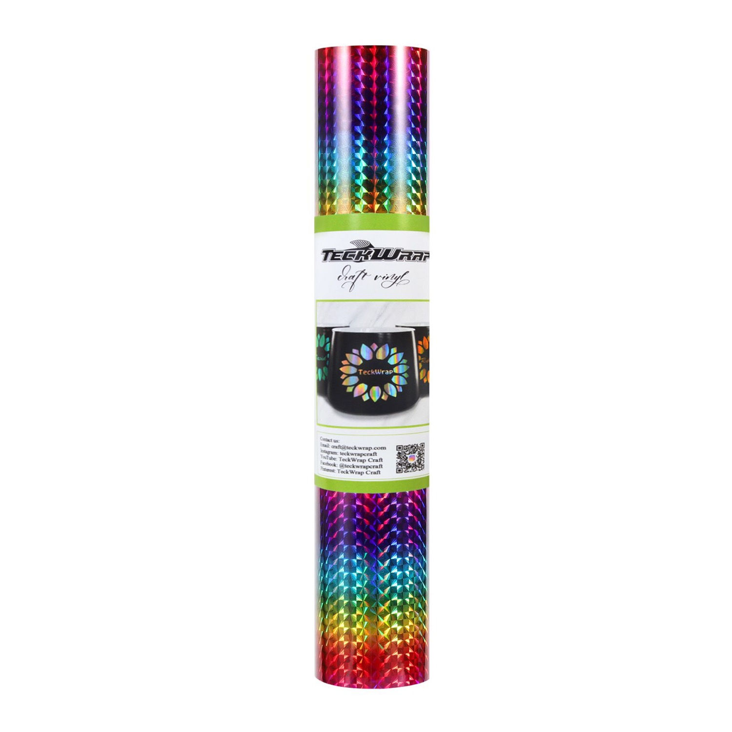 rainbow diamond holographic patterned teckwrap self adhesive