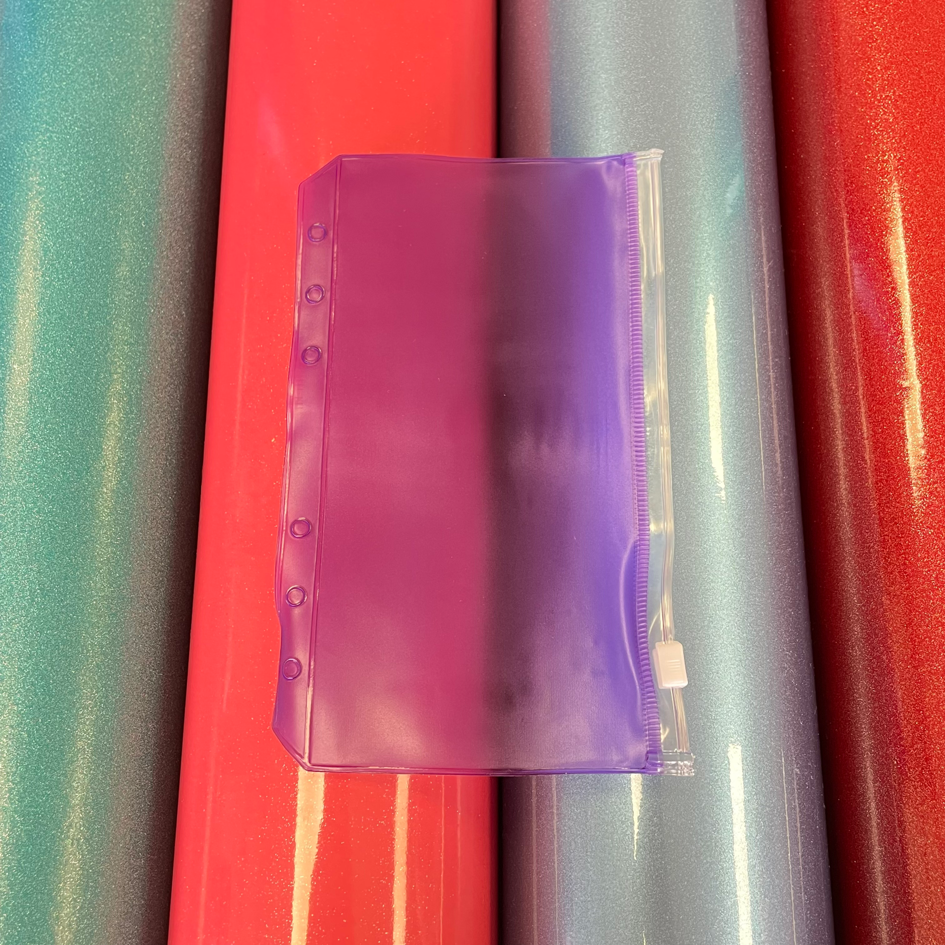 Purple A6 budget binder zip wallets