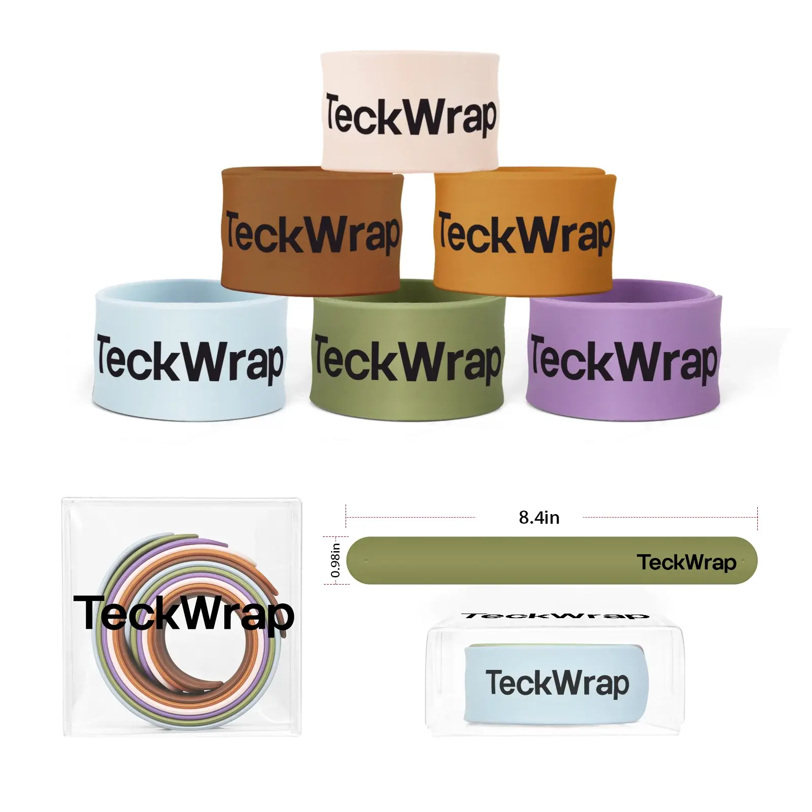 Morandi Colour Teckwrap roll storage bands  (6 pack )