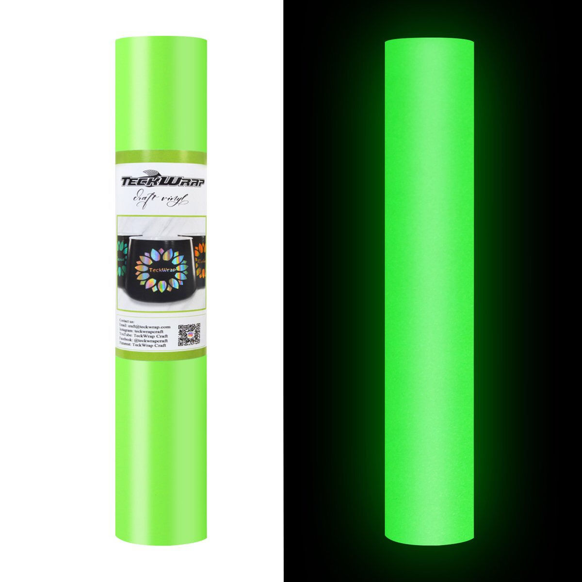 Lime Glow In the Dark teckwrap self adhesive