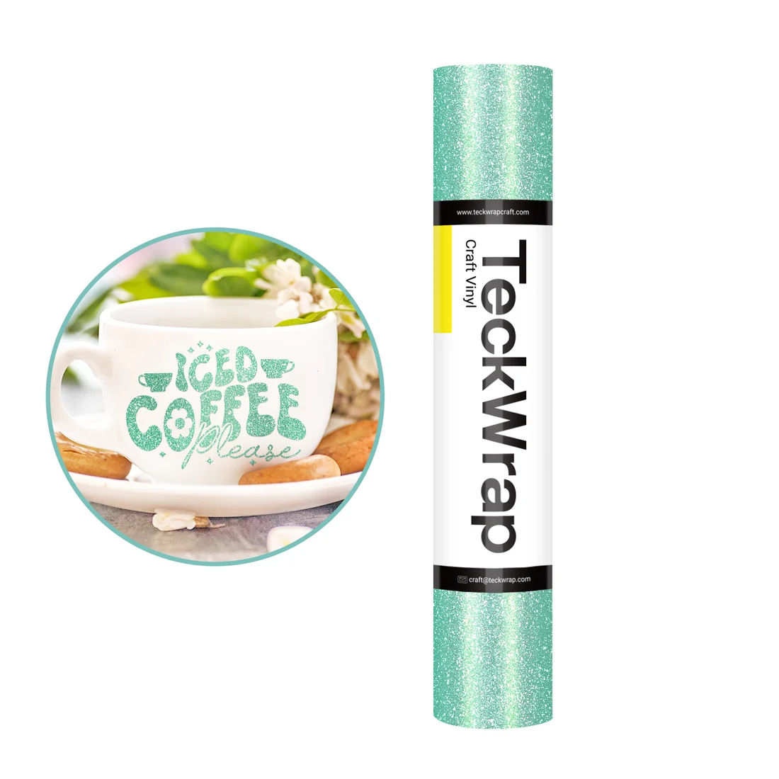 Mint burst glitter teckwrap self adhesive