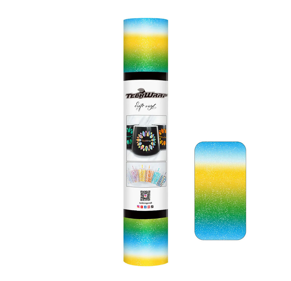 Starry Green Rainbow Stripes teckwrap self adhesive