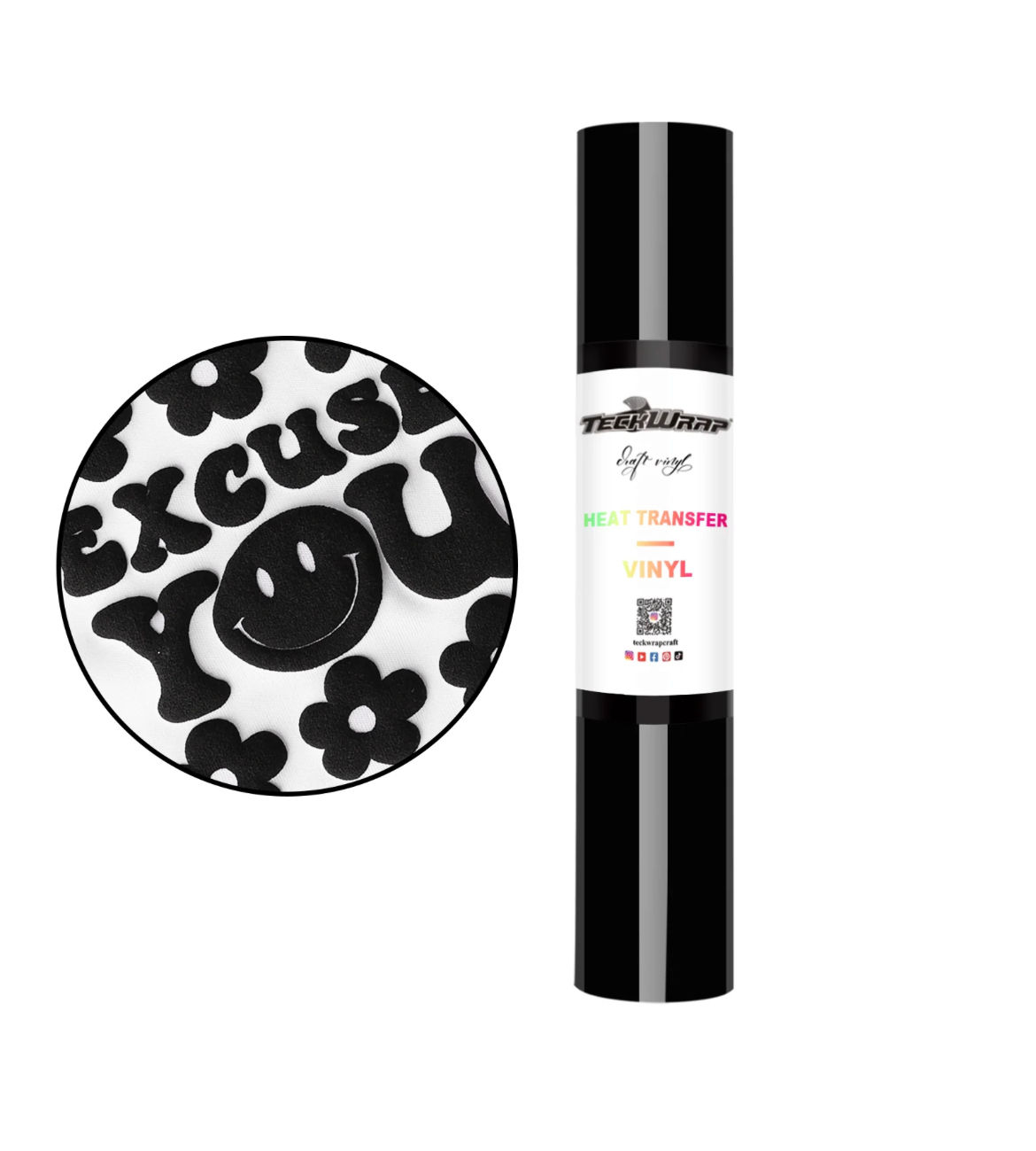 Black 3D Puff Teckwrap HTV