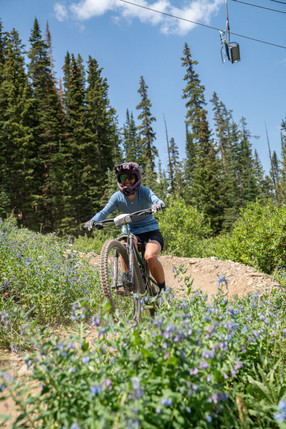 woman on bike in nature