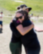 two women hugging