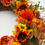 Thumbnail: Autumn Ember Bloom Floral Wreath –Fiery Red Yellow & Orange Shades