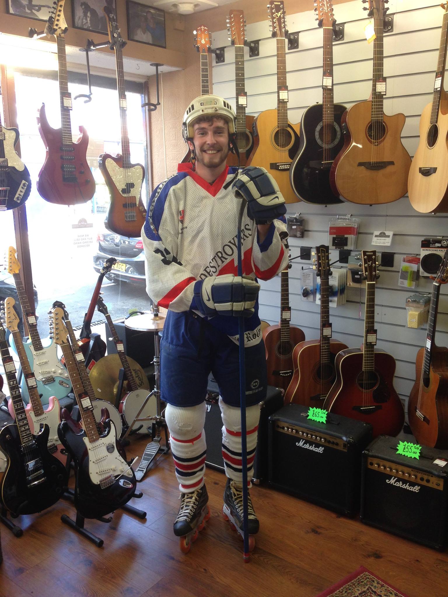 Matt in his old hockey gear