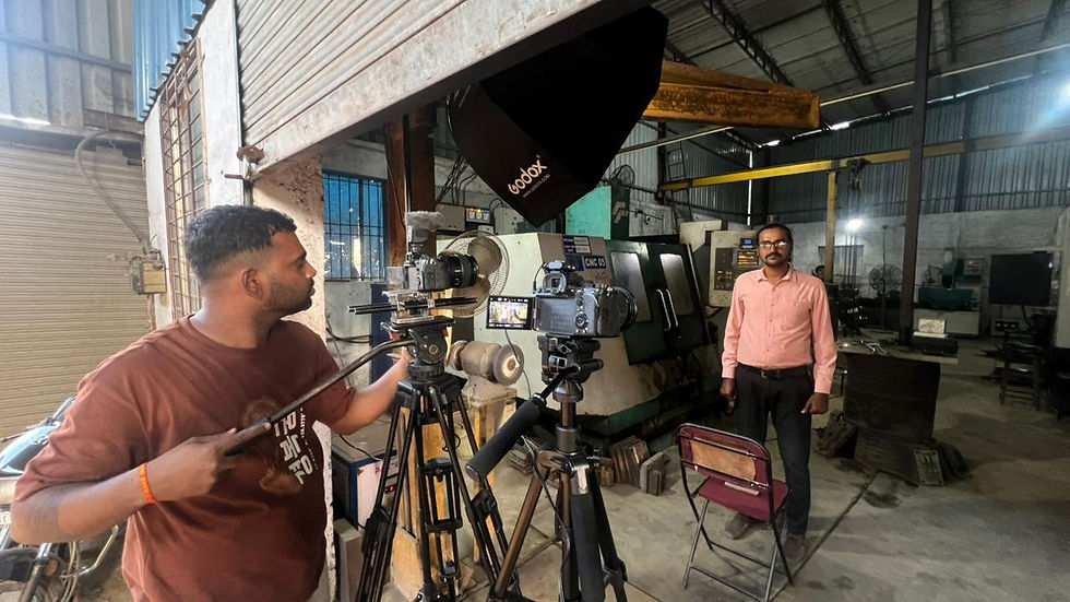 Close-up view of a customer sharing a testimonial in a casual setting