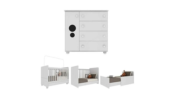 Quarto Infantil Berço com Colchão Incluso e Cômoda Pimpolho Multimóveis Branco (4).jpg