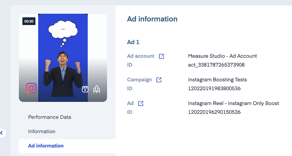 Man in suit with raised fists, celebrating against a blue background with a thought bubble. Instagram and Reel icons at the bottom.