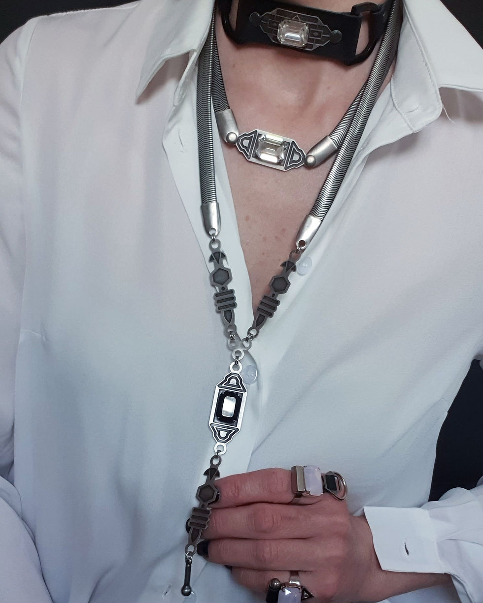 Thumbnail: Ksenya short Silver Necklace