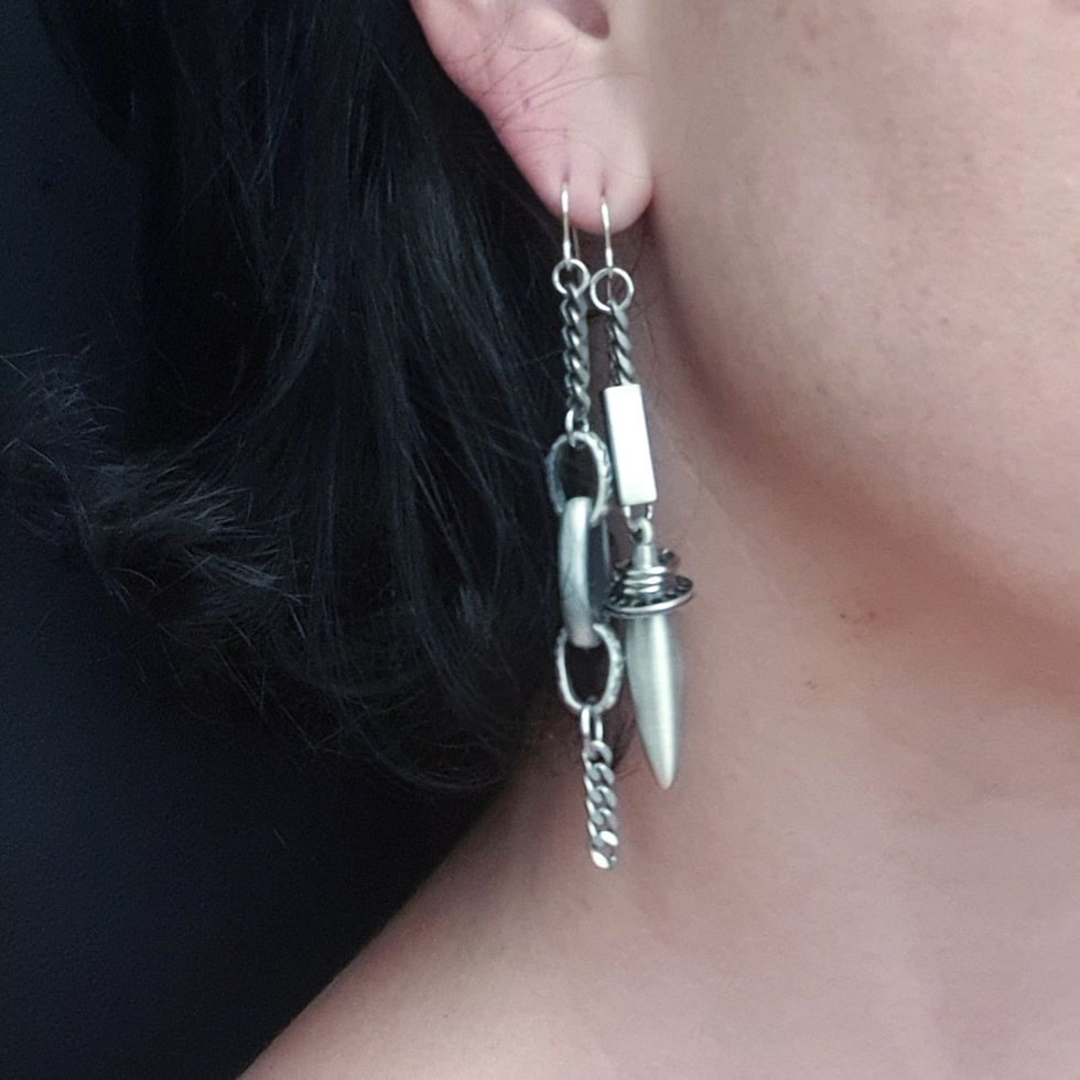 Thumbnail:  Long Silver Earrings
