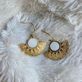 boucle d'oreille blanc dore simple je.JP
