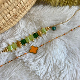 bracelet dore perle miyuki vert et brace