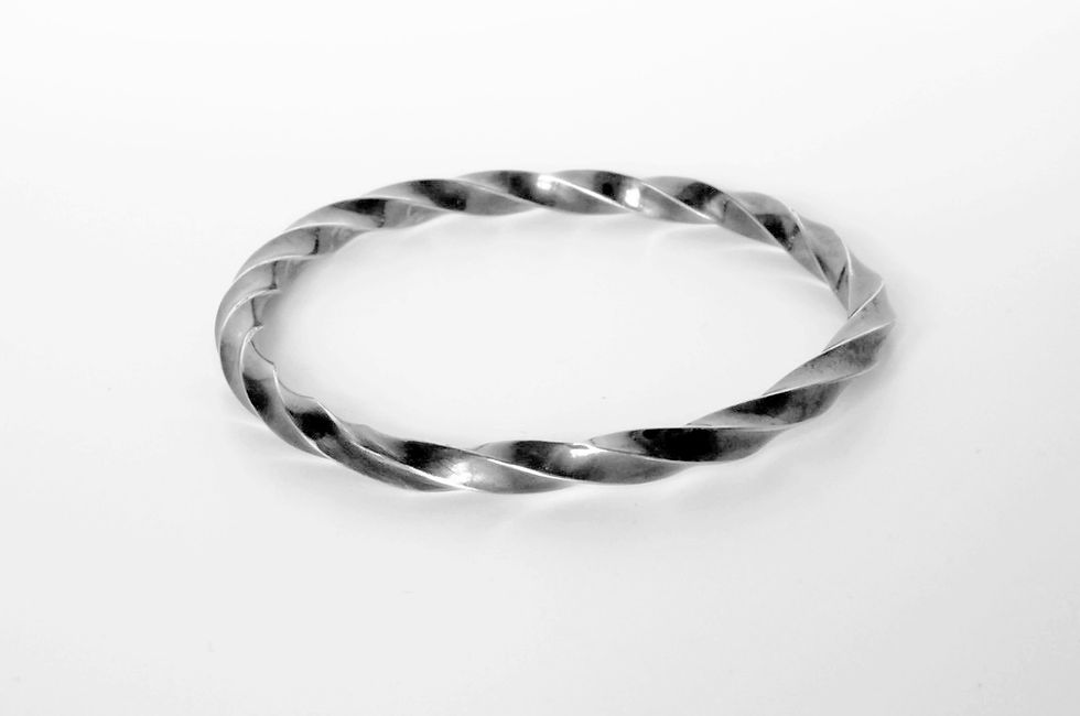 Thumbnail: Twisted oxidised silver bracelet