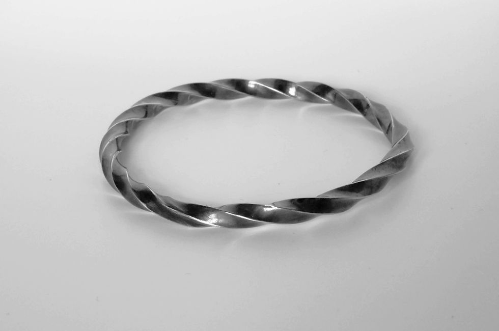 Twisted oxidised silver bracelet