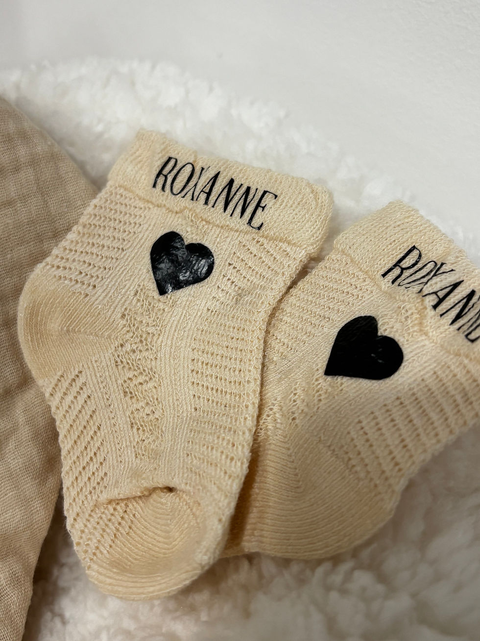 Miniature : Bavoir et chaussette personnalisés