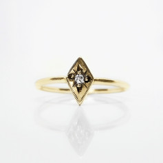 Gold and Diamond Starbusrt Engagement Ring