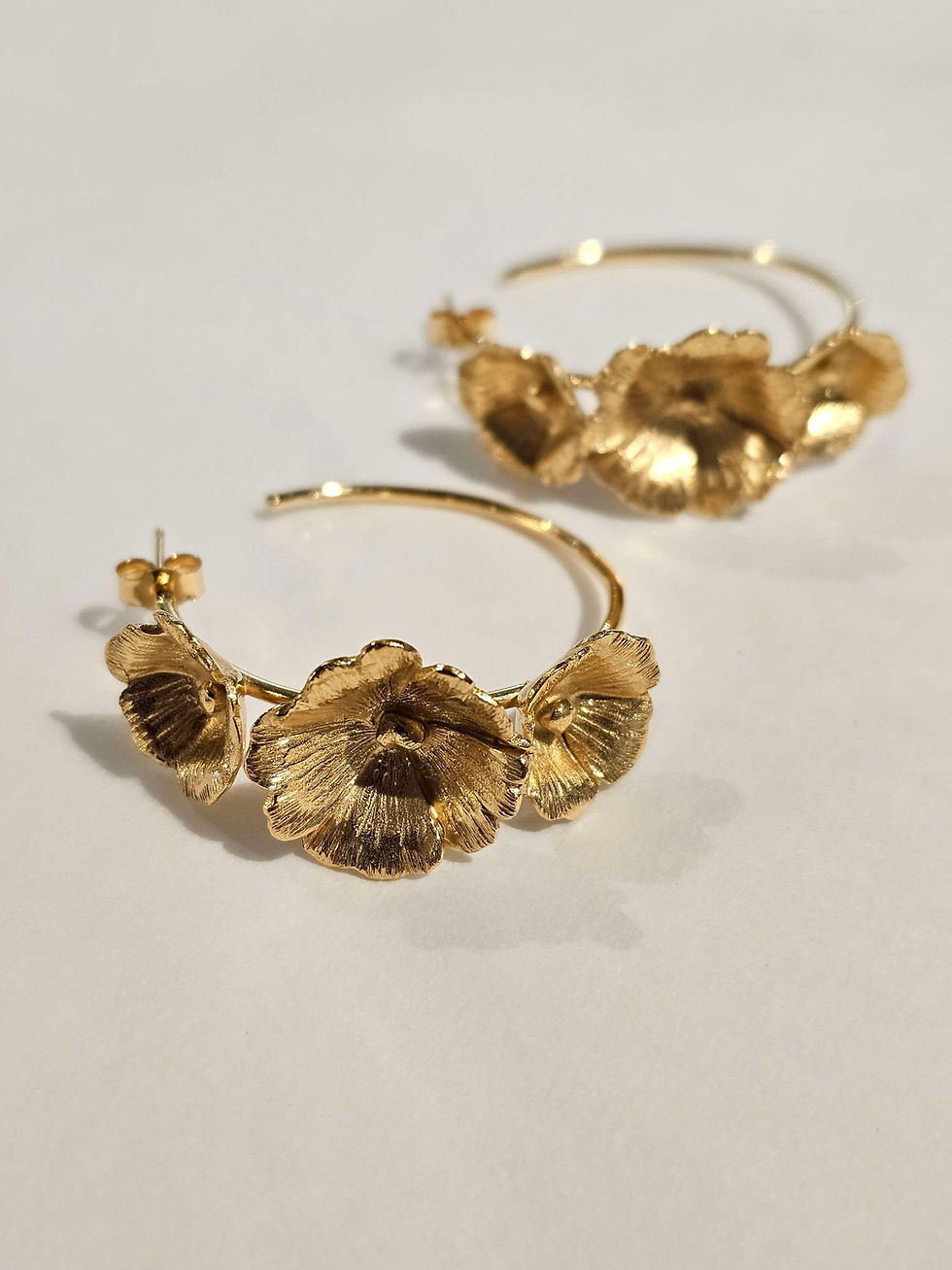 Thumbnail: Golden Hollyhock Statement Hoops