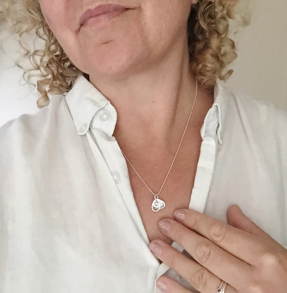 Thumbnail: Pebble Treasure - Silver and Gold Necklace