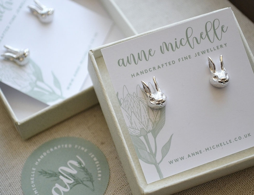 Thumbnail: Silver Rabbit Stud Earrings