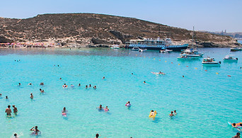 Beach With Swimmers