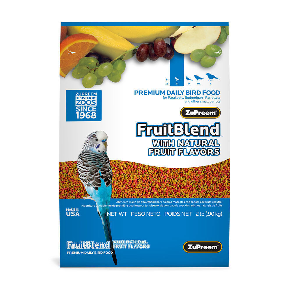 Zupreem Fruitblend Natural Fruit Flavors Daily Bird Food Parakeets Small Parrots