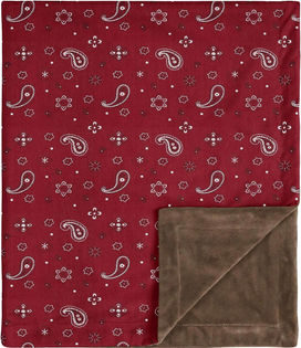 Sweet Jojo Designs Wild West Bandana Baby Boy Receiving Security Swaddle Blanket for Newborn or Toddler Nursery Car Seat Stroller Soft Minky - Red Western Southern Country Cowboy