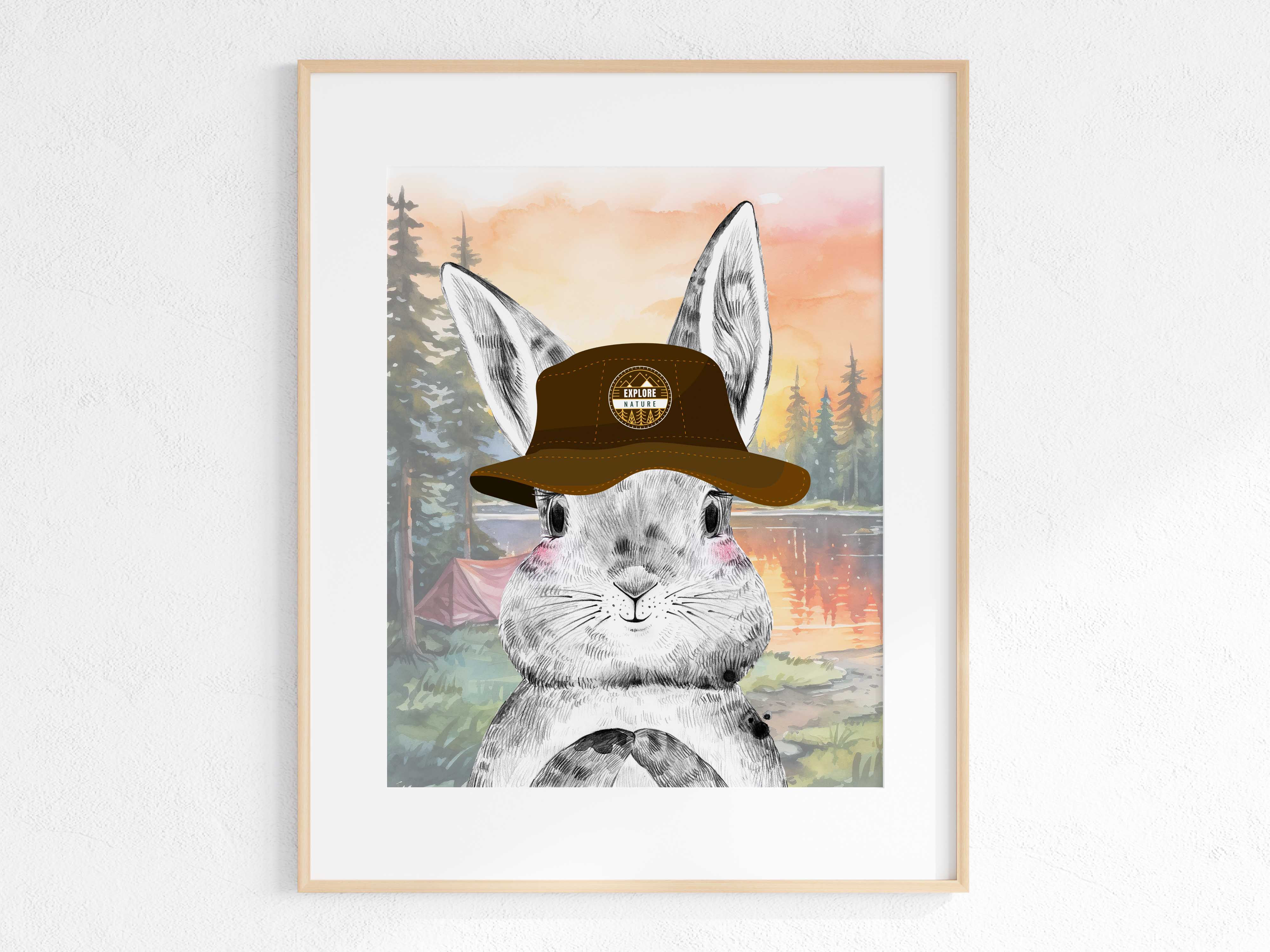 camping - adventure awaits - animal print - bunny - campsite