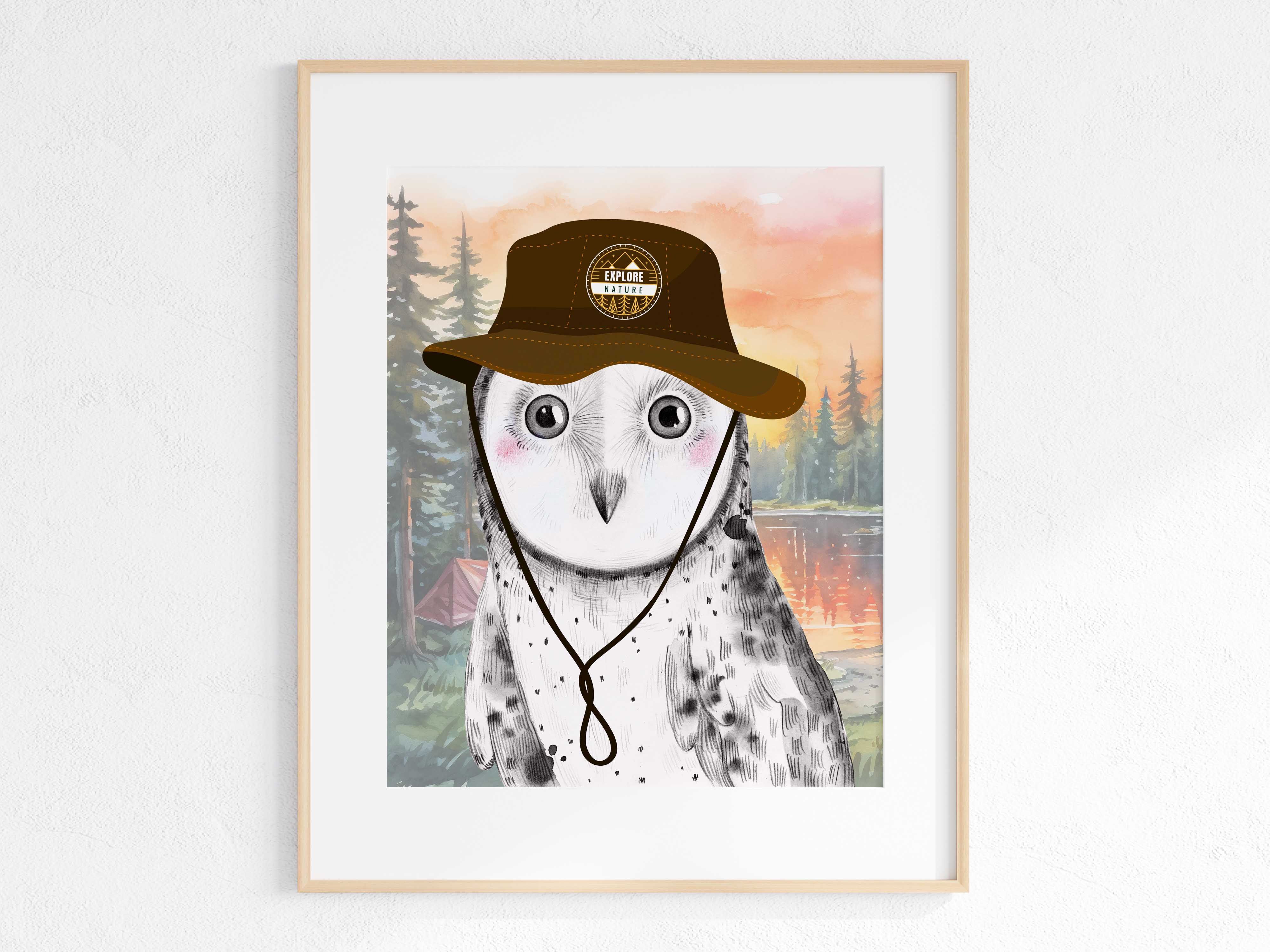 camping - adventures awaits - animal print - owl - campsite