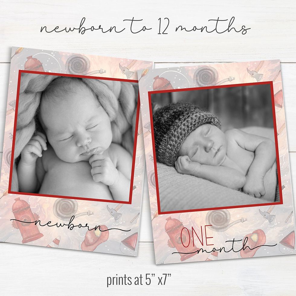 Thumbnail: Editable FIRE FIGHTER animals - 1st Birthday - Invitation and Party Decor