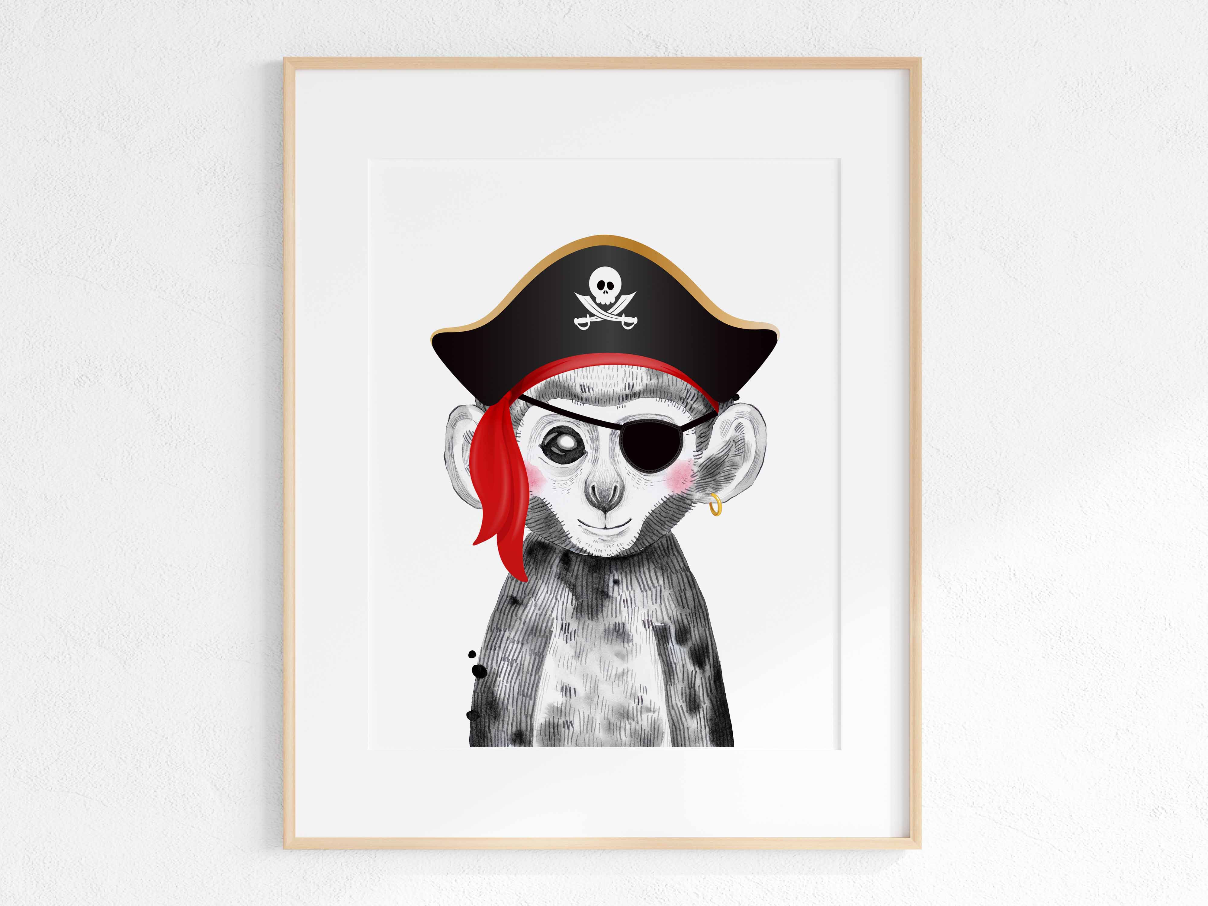 pirate - animal print - monkey